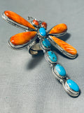 The Best Native American Navajo Turquoise Sterling Silver Shell Dragonfly Ring-Nativo Arts
