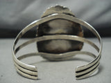 Huge Vintage Native American Navajo Basalt Turquoise Sterling Silver Bracelet-Nativo Arts