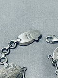 Advanced Workmanship Native American Navajo Turquoise Dime Sterling Silver Link Bracelet-Nativo Arts