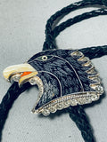 Fascinating Vintage Native American Zuni Sterling Silver Bolo-Nativo Arts