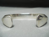 Authentic Vintage Native American Navajo Orville Tsinnie Heavy Sterling Silver Bracelet-Nativo Arts