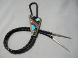 Native American Important Santo Domingo Dan Coriz Turquoise Sterling Silver Bolo Tie-Nativo Arts