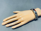 One Of Best Vintage Native American Navajo Dave Tune Turquoise Inlay Sterling Silver Bracelet-Nativo Arts