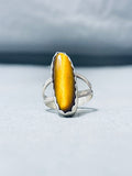 Alluring Native American Navajo Tigers Eye Sterling Silver Ring-Nativo Arts