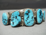 Marvelous Tom Frnacisco Vintage Native American Navajo Turquoise Sterling Silver Bracelet-Nativo Arts
