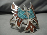 Exceptional Vintage Native American Navajo Inlay Turquoise Sterling Silver Native Old Bracelet-Nativo Arts