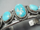 One Of The Most Unique Native American Navajo Turquoise Sterling Silver Bracelet-Nativo Arts