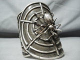 One Of The Most Unique Ever Vintage Native American Navajo Spider Sterling Silver Bracelet-Nativo Arts
