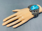 Rare Vintage Museum Native American Navajo Turquoise Sterling Silver Bracelet Old-Nativo Arts