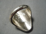 One Of The Best Vintage Native American Navajo Turquoise Leaf Sterling Silver Ring Old-Nativo Arts