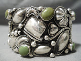 Huge Vintage Native American Navajo Royston Turquoise Repoussed Sterling Silver Bracelet-Nativo Arts