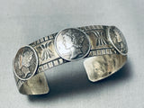 Unique Vintage Native American Navajo Sterling Silver Dimes Bracelet-Nativo Arts