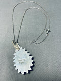 Johnny Clark Vintage Native American Zuni Morenci Turquoise Sterling Silver Necklace-Nativo Arts