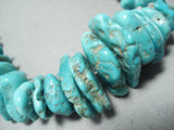 Native American Terrific Vintage Santo Domingo Old Kingman Turquoise Sterling Silver Necklace-Nativo Arts