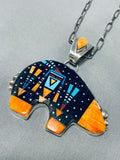 Extreme Intricacy Native American Navajo Turquoise Inlay Sterling Silver Necklace-Nativo Arts