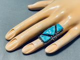 Important Quam Vintage Native American Zuni Turquoise Sterling Silver Ring-Nativo Arts