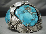 Native American Best Vintage Francisco Gomez Turquoise Sterling Silver Leaf Bracelet-Nativo Arts