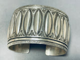 Long Shell One Of A Kind Vintage Native American Navajo Hand Tooled Sterling Silver Bracelet-Nativo Arts