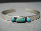 Authentic Murphey Platero Vintage Native American Navajo Turquoise Sterling Silver Bracelet-Nativo Arts