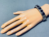 Stunning Vintage Native American Navajo Black Onyx Sterling Silver Bracelet-Nativo Arts