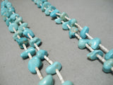 Wow Vintage Native American Navajo Sky Blue Turquoise Boulder Jacla Necklace Old-Nativo Arts