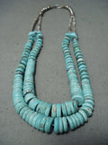 Incomparable Vintage Native American Navajo Turquoise Heishi Sterling Silver Necklace-Nativo Arts