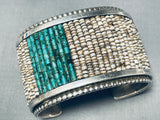 One Of The Best Ever Vintage Native American Navajo Turquoise Heishi Sterling Silver Bracelet-Nativo Arts