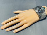Most Detailed Vintage Native American Navajo Chief Sterling Silver Turquoise Bracelet-Nativo Arts