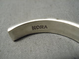 Important Deep Stamp Artist Vintage Native American Navajo Sterling Silver Bracelet Cuff-Nativo Arts