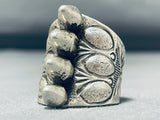 Spikes On The Ring Vintage Native American Navajo Heavy Sterling Silver Ring-Nativo Arts