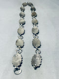 Rare Longer Vintage Native American Navajo Concho Sterling Silver Turquoise Necklace-Nativo Arts