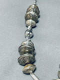 Hand Tooled Vintage Native American Navajo Sterling Silver Coin Necklace-Nativo Arts