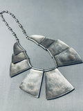 Native American Cleopatra Vintage Navajo Turquoise Sterling Silver Segment Necklace-Nativo Arts