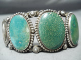One Of Best Coil Vintage Native American Navajo Cerrillos Turquoise Sterling Silver Bracelet-Nativo Arts