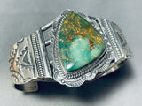Dazzling Native American Navajo Royston Turquoise Sterling Silver Bracelet-Nativo Arts
