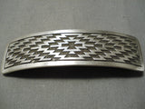 Important Vintage Native American Navajo Dan Jackson Sterling Silver Pattern Hair Barrette Clip-Nativo Arts