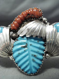 Leaves Of Turquoise Zuni Turquoise Sterling Silver Bracelet Native American-Nativo Arts