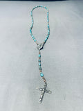 Very Rare Vintage Native American Navajo Turquoise Sterling Silver Rosary-Nativo Arts