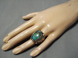 Huge Vintage Navajo Royston Turquoise Sterling Silver Native American Ring-Nativo Arts