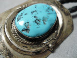 Impressive Vintage Native American Navajo Sleeping Beauty Turquoise Sterling Silver Bolo Old-Nativo Arts