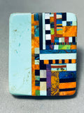 Native American One Of The Best Ever Vintage Santo Domingo Inlay Sterling Silver Ring-Nativo Arts