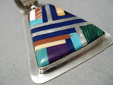 Native American Stunning Santo Domingo Coriz Turquoise Sterling Silver Pendant-Nativo Arts