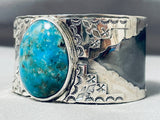 Stunning San Felipe Colossal Pilot Mountain Turquoise Sterling Silver Bracelet-Nativo Arts