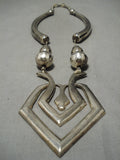 Magnificent Vintage Navajo Sterling Silver Native American Necklace Old-Nativo Arts