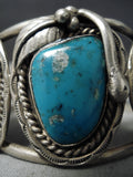 Huge Museum Vintage Native American Navajo Triple Turquoise Sterling Silver Bracelet Old-Nativo Arts