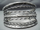 Early 1900's Vintage Native American Navajo Sterling Silver Coil Bracelet Old-Nativo Arts