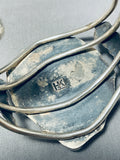 Harry Kee Vintage Native American Navajo Blue Thunder Turquoise Sterling Silver Bracelet-Nativo Arts
