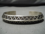 Important Vintage Native American Navajo Calvin Martinez Sterling Silver Native Bracelet-Nativo Arts