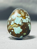 Herm Vandever Native American Navajo #8 Turquoise Mine Sterling Silver Ring-Nativo Arts