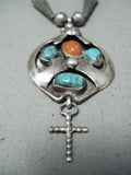 Marvelous Vintage Native American Navajo Turquoise Sterling Silver Necklace-Nativo Arts